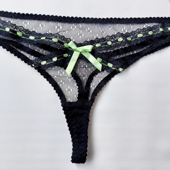 Agent Provocateur Black Green Knickers Forever Thong L Large - Picture 2 of 16